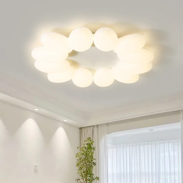 全光谱大气简约创意花朵客厅吸顶灯奶油风温馨浪漫儿童房间灯吊灯