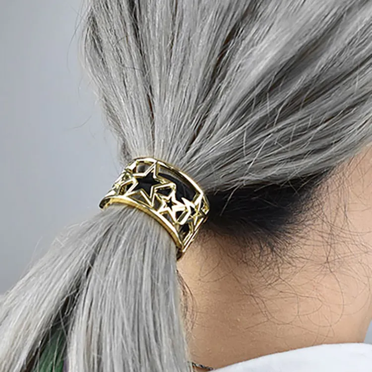 金属发圈发扣合金马尾扣女士扎头绳皮筋马尾韩版镂空个性发绳发饰