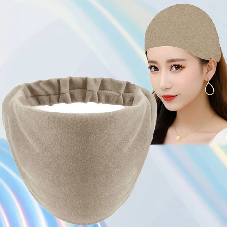 秋冬保暖发带女护额头加宽加厚头巾遮白发防风头套护脑门发箍发饰