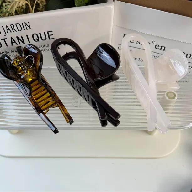 飘带设计不规则爱心款大抓夹百搭简约盘发夹复古法式气质小众高端