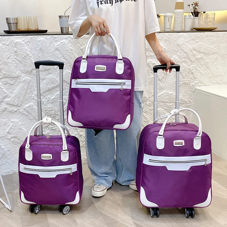 短途拉杆包轻便手提旅行袋防水可折叠衣物收纳袋休闲便携手拖包袋