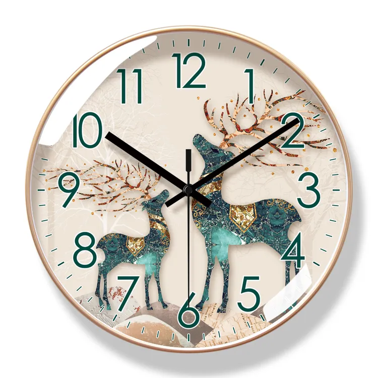 易普拉6023挂钟客厅钟表简约北欧时尚家用时钟挂表静音扫秒石英钟