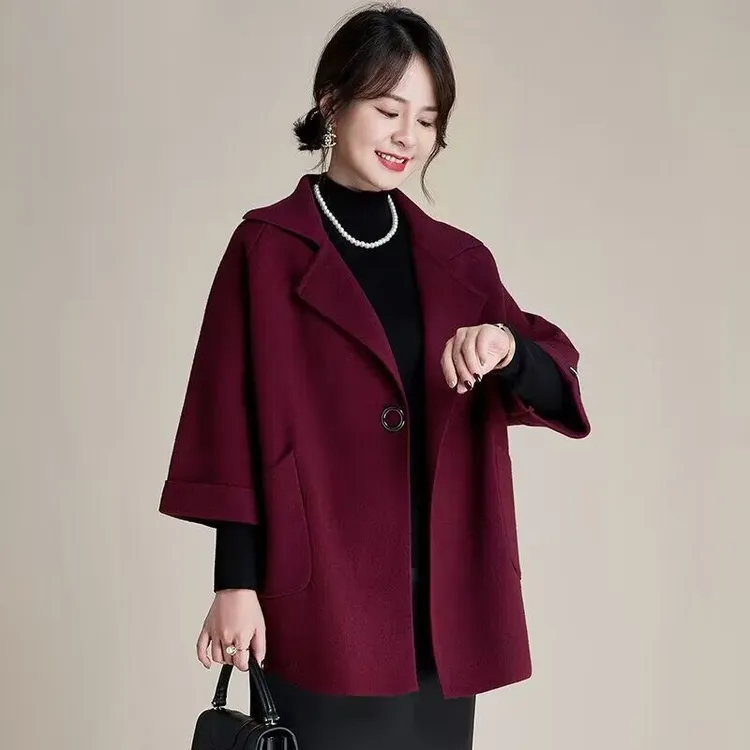妈妈新款气质外套中年女秋冬洋气高贵中老年喜婆婆婚宴装春秋上衣