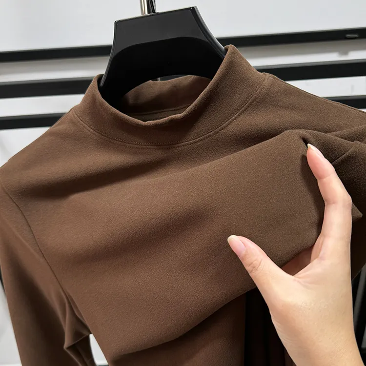 Zero Degree North半高领双面德绒男士打底衫磨毛秋冬保暖内搭T恤