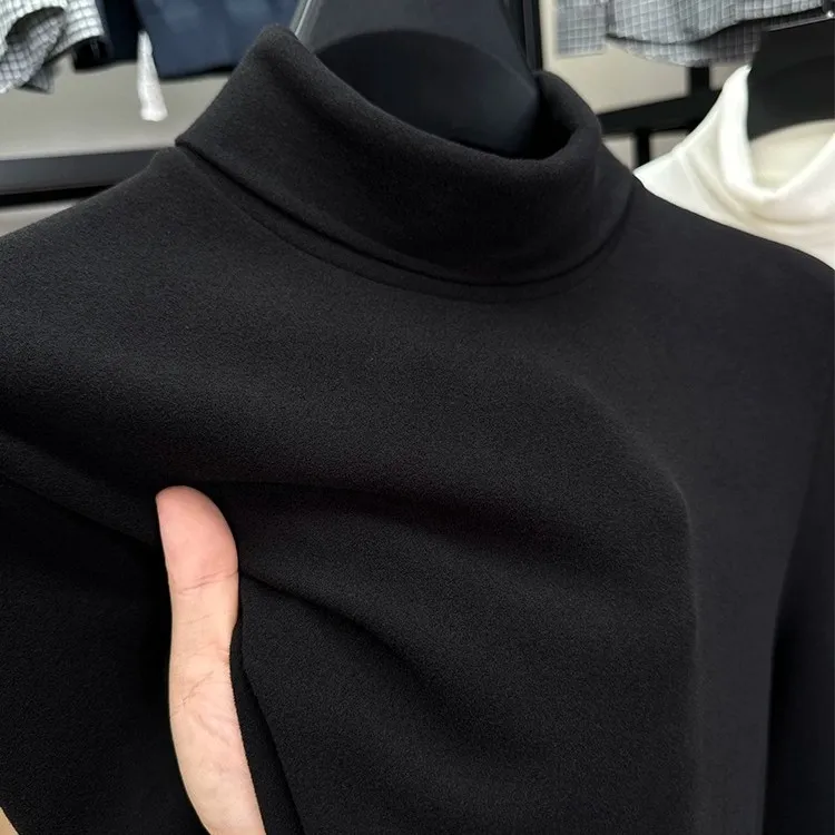 Zero Degree North双翻领德绒打底衫男冬季保暖高领双面绒长袖t恤