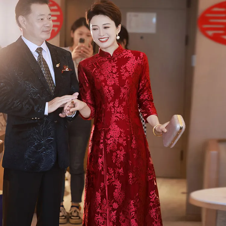 5666高端大气10月喜妈妈婚礼晚礼服喜婆婆喜妈妈喜婆婆礼服