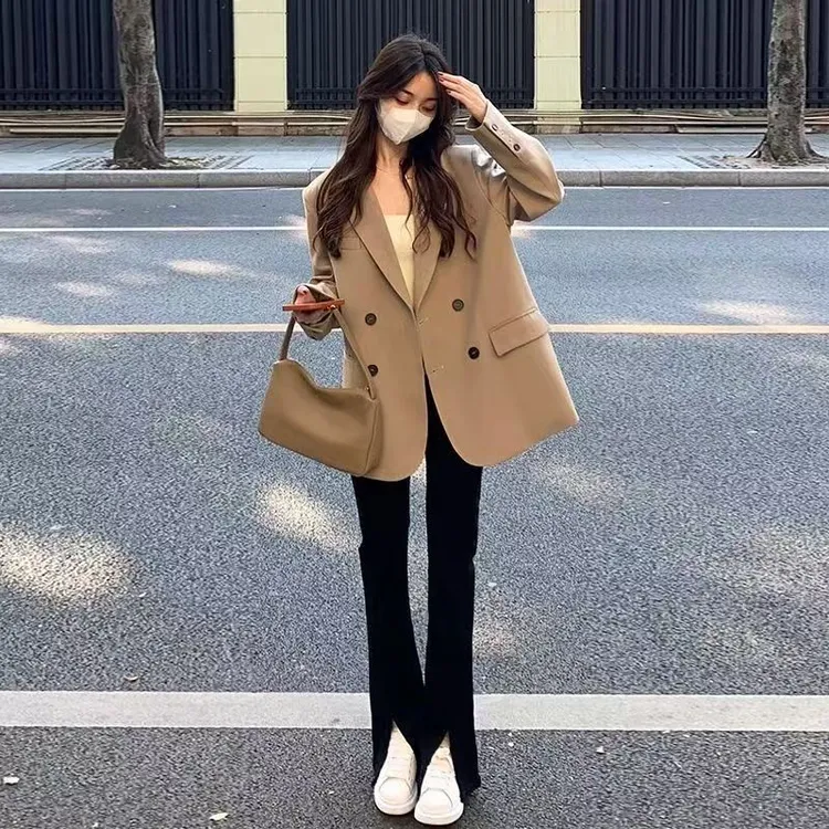 美拉德西装外套女春秋2024新款韩版百搭高级感炸街上衣时尚小西服