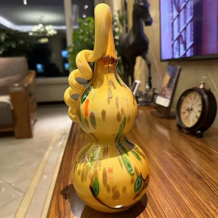 淄博非遗手工琉璃高端福禄寿葫芦家居玄关摆件送礼 高29cm纯手工