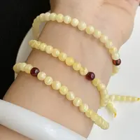 GUMI/古觅天然琥珀蜜蜡108配链5-6mm毛衣链项链原矿蜜蜡手链珠串