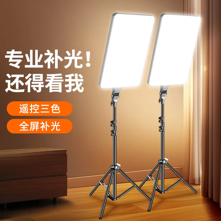 专业摄影补光灯网红直播拍摄专用桌面落地伸缩打光灯柔光拍照美颜