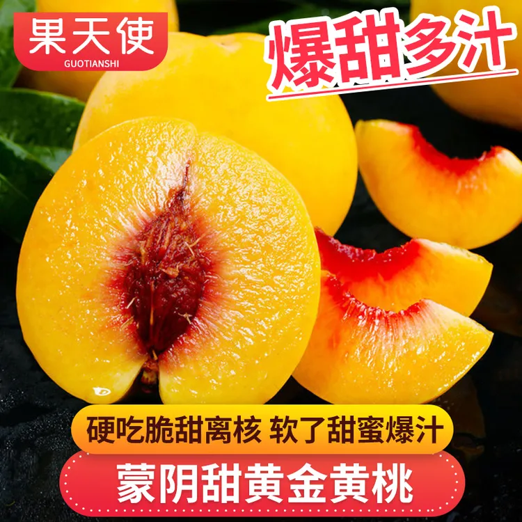 【果天使】 蒙阴甜黄金黄桃2-4.5斤脆甜爆汁新鲜水果桃子多汁