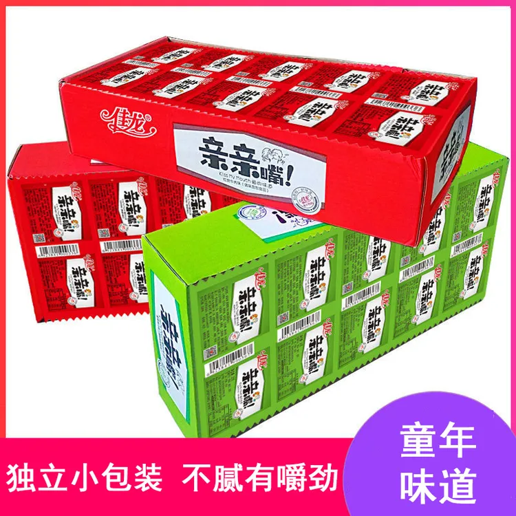 佳龙亲嘴辣条大刀肉儿时网红休闲零食品小吃 亲亲嘴片烧小面筋