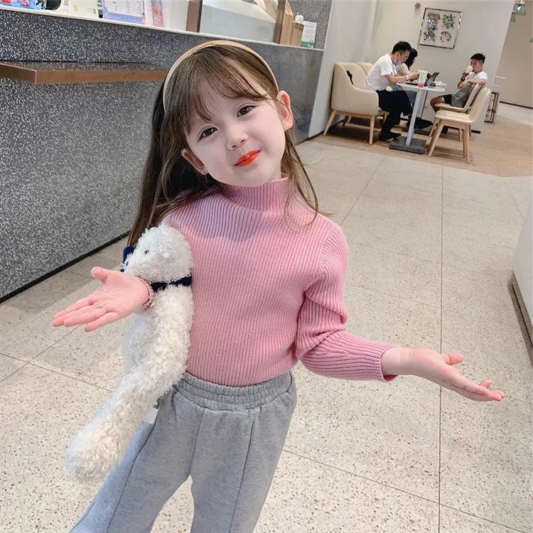 2025韩版秋冬新款男女童毛衣套头内搭打底衫儿童洋气宝宝针织衫潮