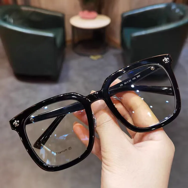 新款复古韩版大框黑框眼镜防蓝光方形粗框素颜眼镜架可配近视变色