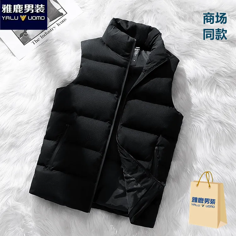 雅鹿男装秋冬款高品质马甲2024新款情侣纯色背心保暖马夹外套坎肩