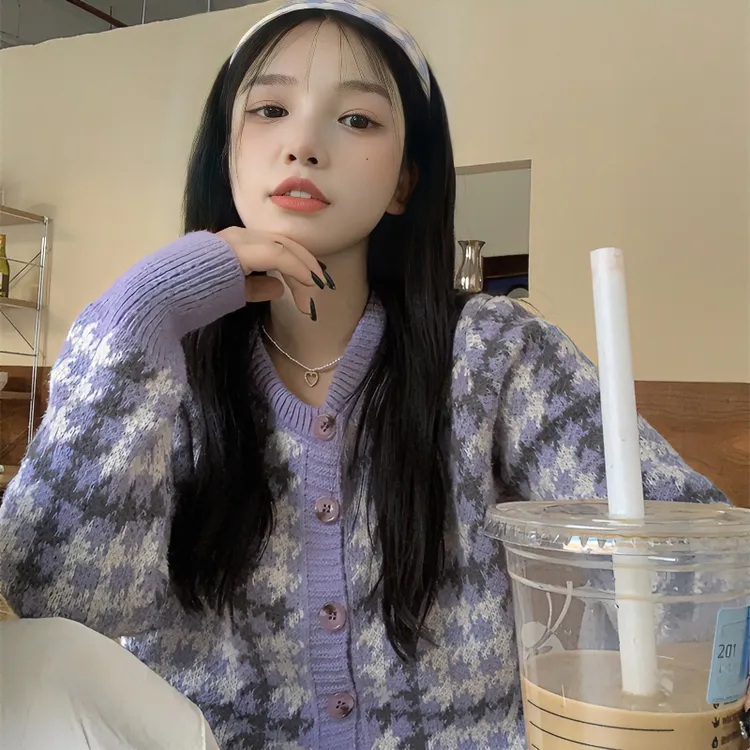 温柔风软糯短款毛衣外套女装春秋慵懒风开衫设计感小众chic上衣潮