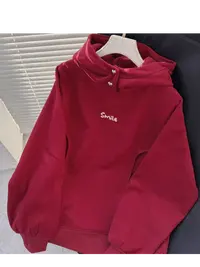 XIAOYOU-「暖芙芙」2024加绒加厚冬季新款女装简约百搭卫衣X-3919