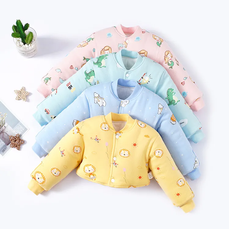 宝宝护肩冬加厚保暖纯棉婴儿童睡觉护肩膀防冻长袖春秋坎肩半背衣