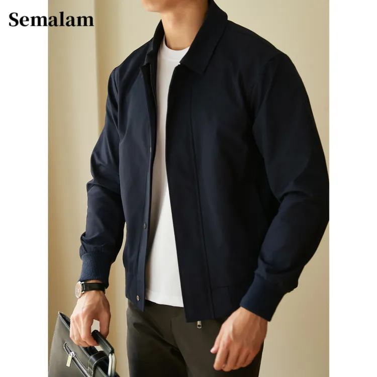 Semalam男装意式时尚秋季工装外套百搭翻领新款潮牌美式行政夹克