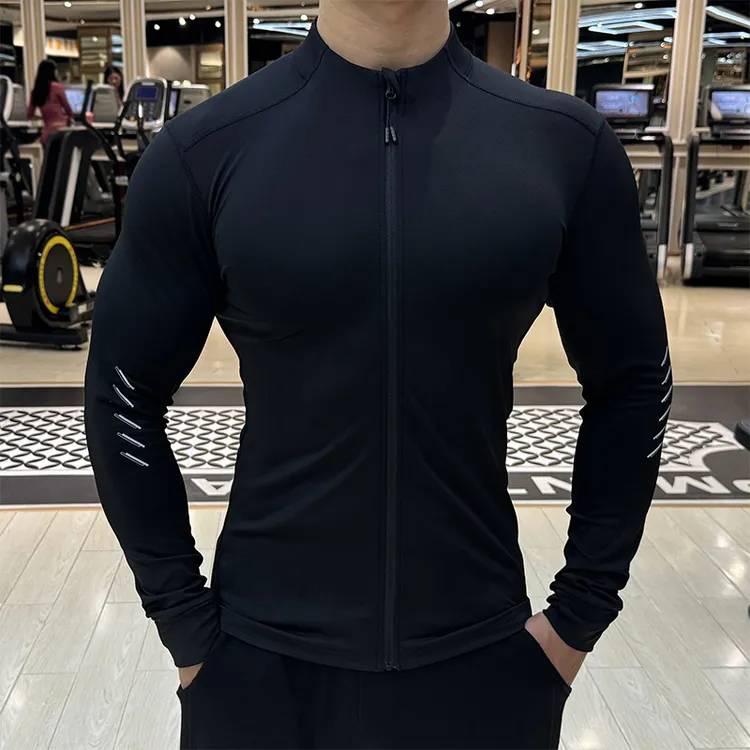 秋季立领运动外套男弹力速干防晒拉链长袖跑步健身训练服修身夹克