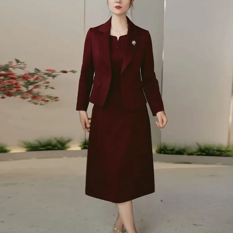 气质轻奢改良国风连衣裙2024秋新款女士穿搭广州十三行优雅两件套