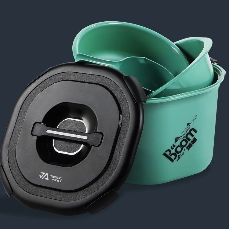 多功能手提饵料桶开饵渔具用品散炮盆硬壳设计装备开饵盆钓鱼用品