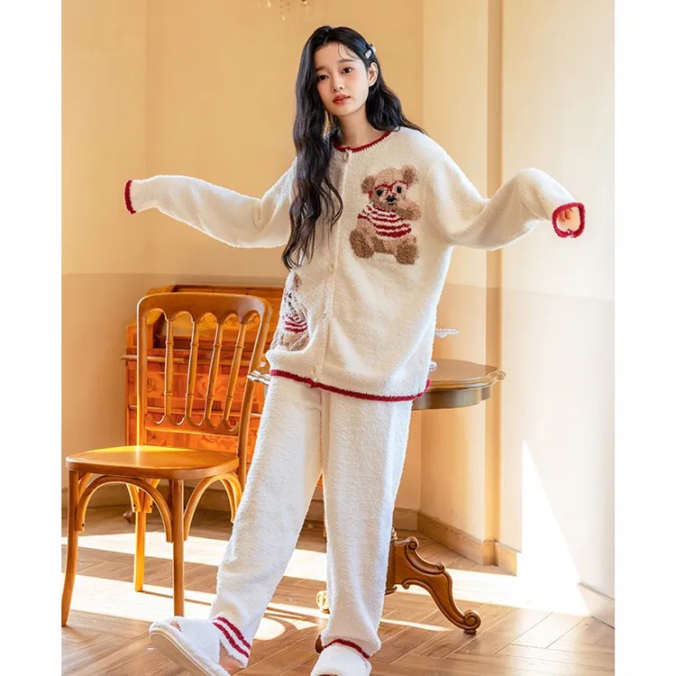 珈莹艾半边绒月子服秋冬加厚保暖哺乳家居服产后产妇孕妇睡衣套装