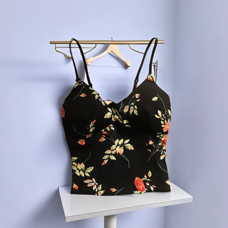 多巴胺时尚外穿吊带背心内搭上衣修身打底文胸一体带胸垫显瘦美背