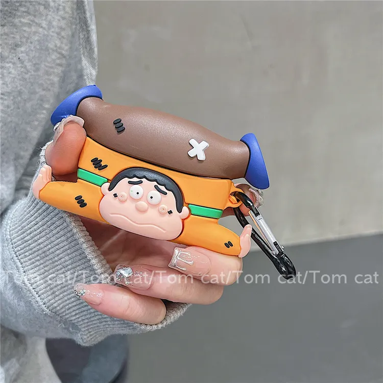 可爱摔跤胖虎AirPods Pro2保护套适用airpods2/3代无线蓝牙耳机壳