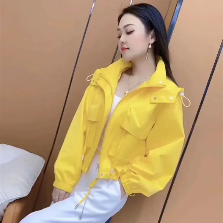 爆款气质超好看黄色连帽三合一户外冲锋衣外套女秋小个子女士