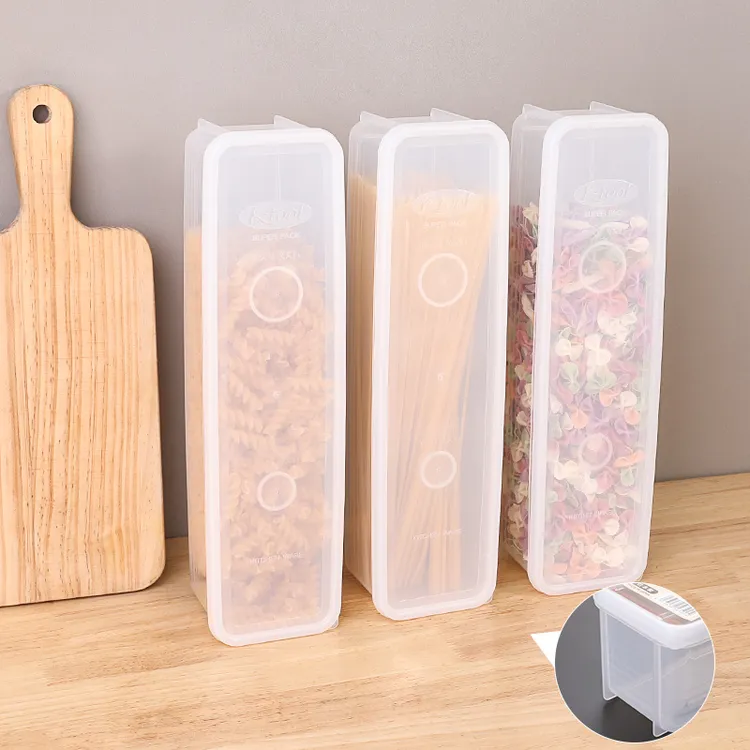 日本进口挂面收纳盒防潮方形挂面盒塑料面条收纳盒面条保鲜杂粮盒