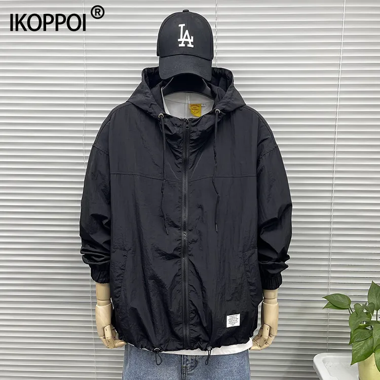 韩版休闲连帽防晒服男士夏季薄款防紫外线户外皮肤衣百搭宽松夹克