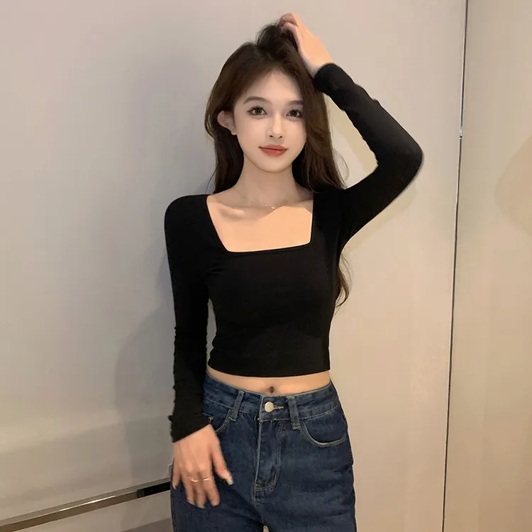 217露脐露锁骨长袖