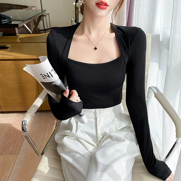 TR2204法式复古方领 T恤