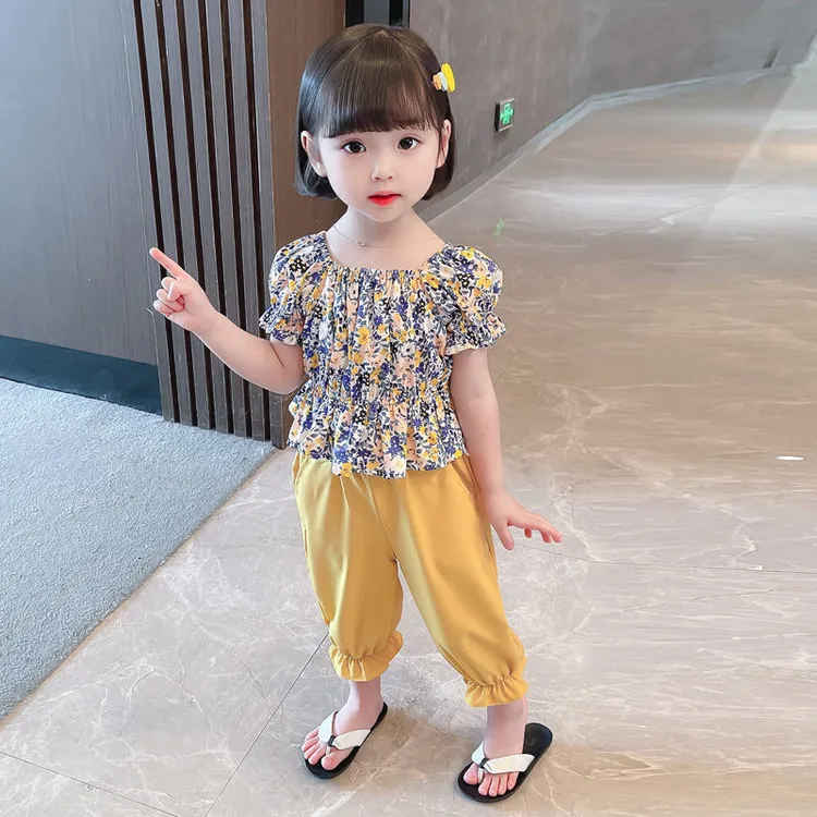 儿童衣服夏季婴儿套装炸街套装女童夏装薄款防蚊裤宝宝休闲两件套