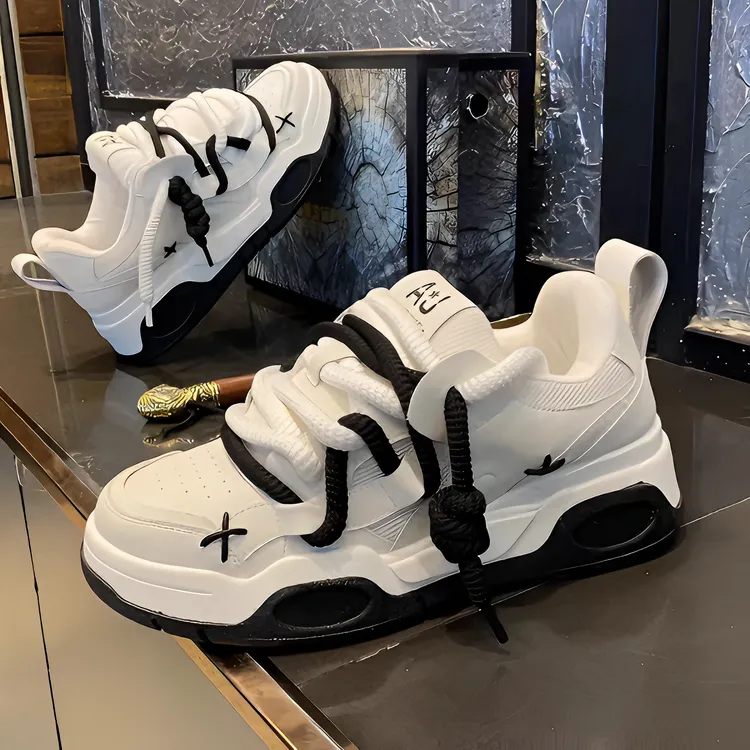 秋冬季干净感痞帅男鞋潮鞋增高百搭潮流小众厚底休闲男士厚底鞋