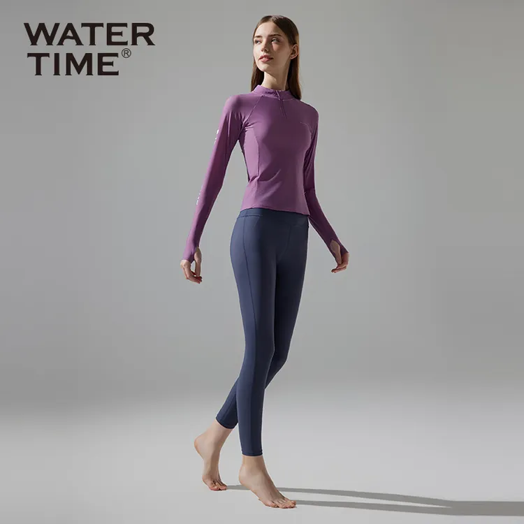 WaterTime 游泳衣女士保守分体长裤防晒高腰水母服潜水速干瑜伽裤