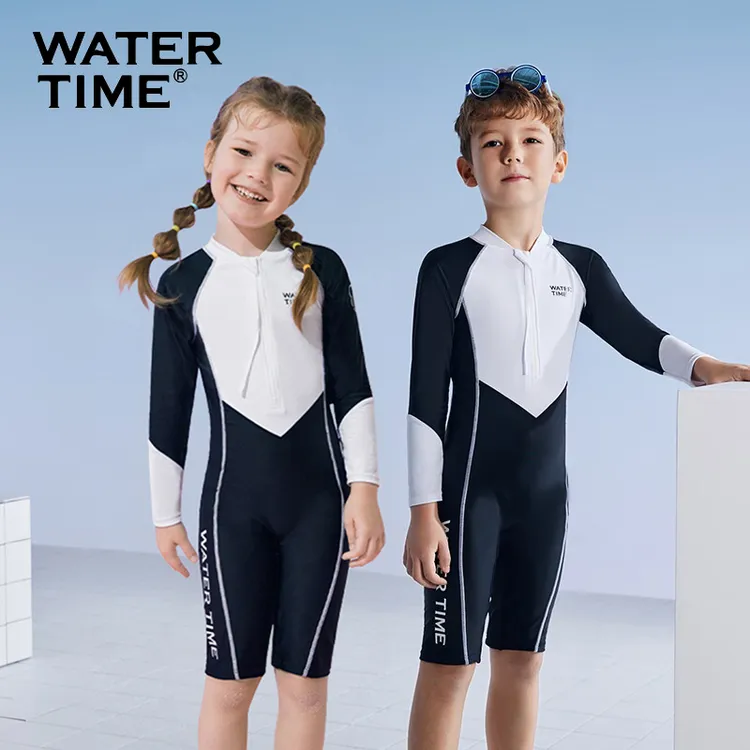 WaterTime 儿童泳衣2023新款男孩女孩连体保暖专业训练游泳装备