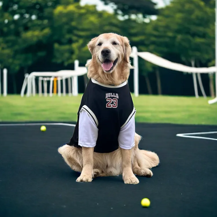 假两件篮球服大狗衣服四季金毛狗衣服狗狗衣服大型犬薄款杜宾透气