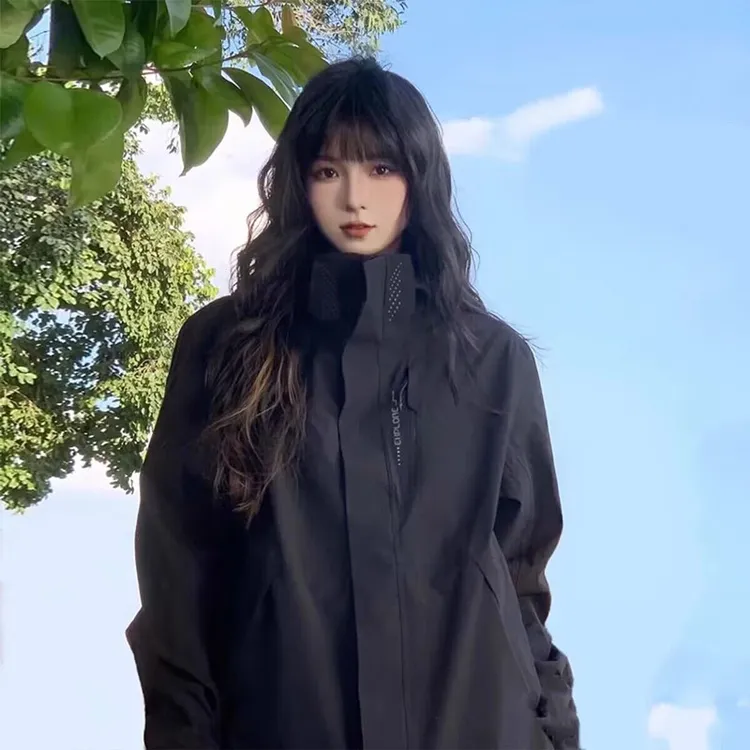 黑武士冲锋衣外套男女春秋季户外进藏爬山登山潮牌防风防水夹克