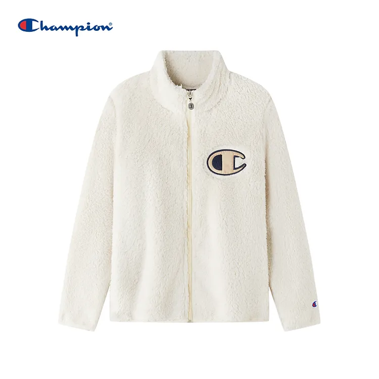 champion冠军儿童装25秋冬新品男女大小童仿羊羔绒加厚保暖绒外套