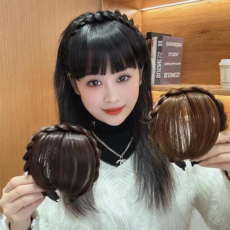 发箍刘海假发女一体假发片头顶补发女女士前额自然遮白发头帘发根