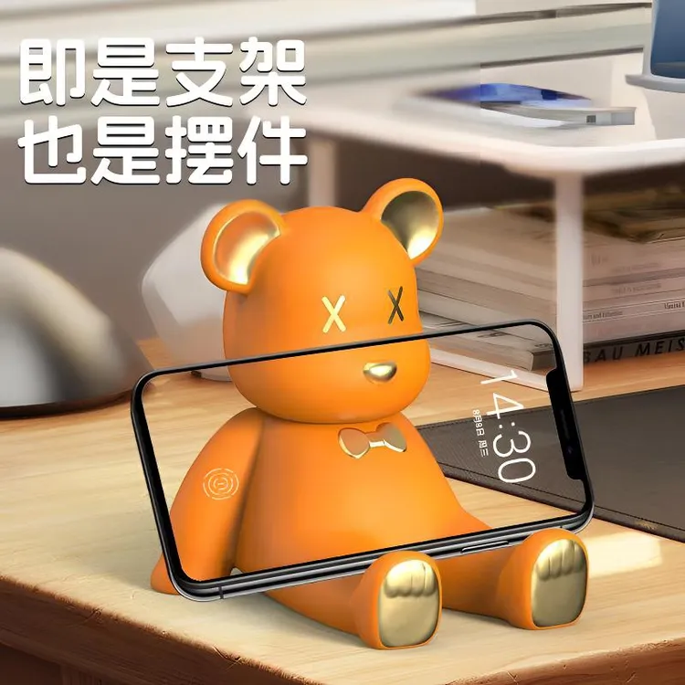 暴力熊手机支架创意桌面摆件可爱学生卡通支架办公室装饰通用神器