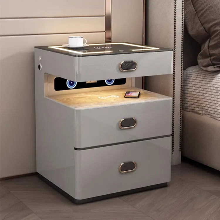 网红多功能智能床头柜保险柜一体45CM小型床头保险柜一体
