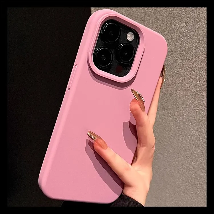 黑加仑大孔液态硅胶适用苹果16手机壳防摔纯色简约网红女款高级感