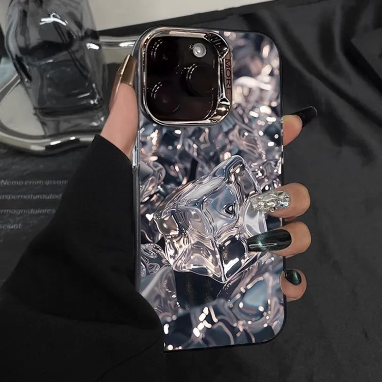 冰块夏日适用苹果16pro手机壳女款个性小众防摔新款气质全包高级