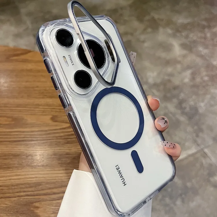 镜头框支架适用华为pura70pro+手机壳高级感新款奢华透明磁吸全包