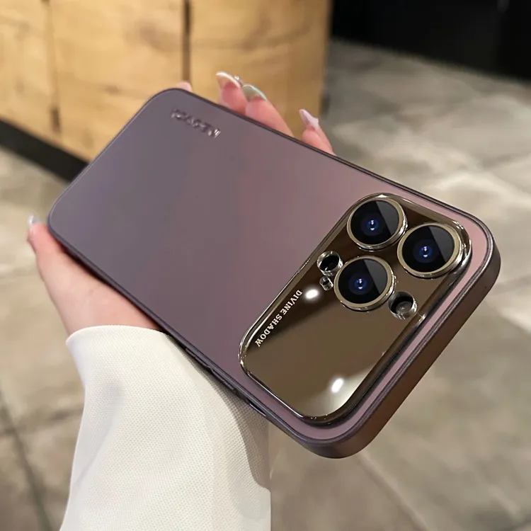 适用iPhone新款苹果手机壳高级感磨砂镜头全包大视窗电镀防摔简约