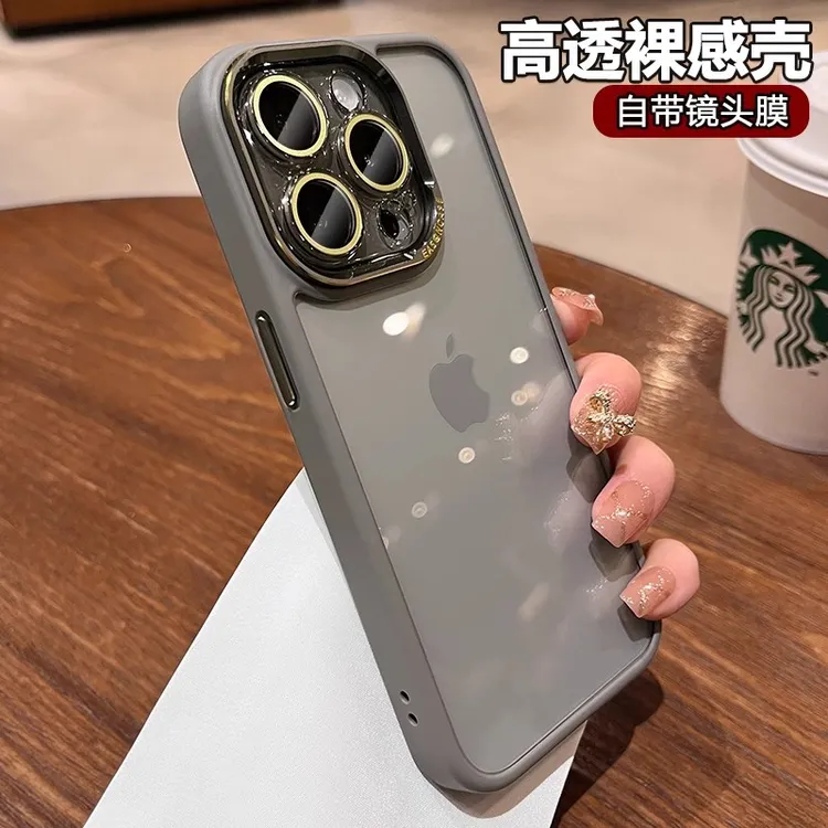 适用苹果16promax手机壳透明保护壳网红男女款超薄镜头全包高级感