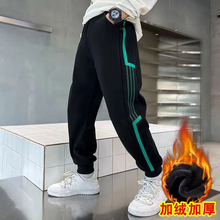 儿童加绒裤子春秋男童裤子2025运动裤舒适百搭儿童中大童宽松长裤